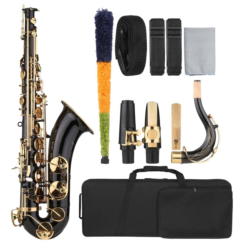 Woodwinds |   Muslady B-flat Tenor Saxophone Bb Black Lacquer Sax  for Musicians Beginners Musical Instruments Woodwinds