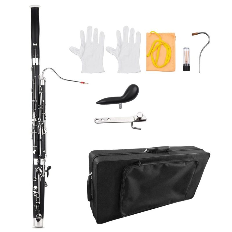 Woodwinds |   Professional C Key Bassoon: Crafted from Synthetic Wood with Silver & Nickel-Plated Cupronickel Keys Black Musical Instruments Black