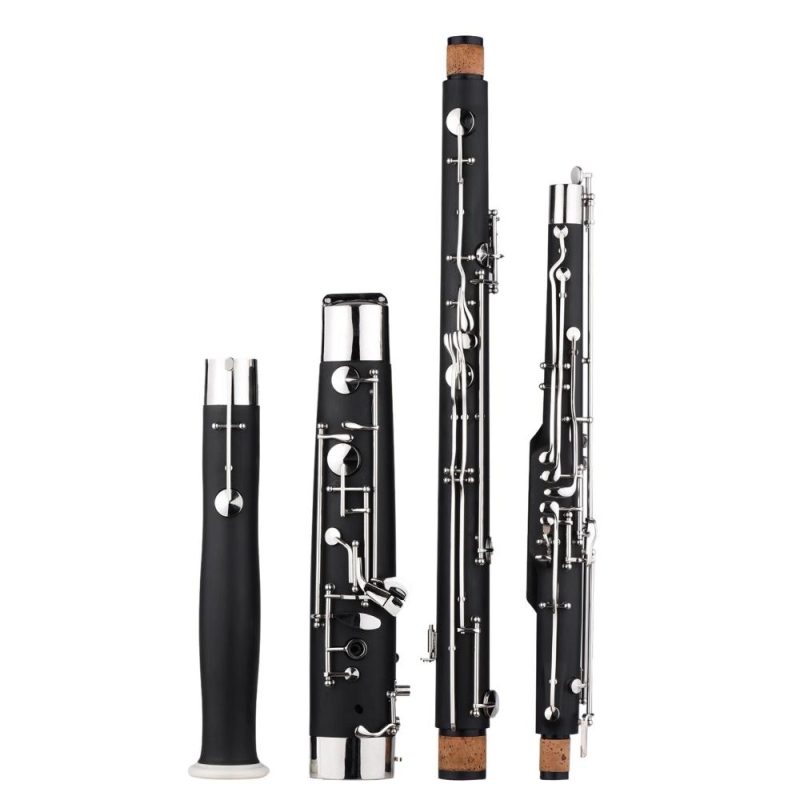 Woodwinds |   Professional C Key Bassoon: Crafted from Synthetic Wood with Silver & Nickel-Plated Cupronickel Keys Black Musical Instruments Black