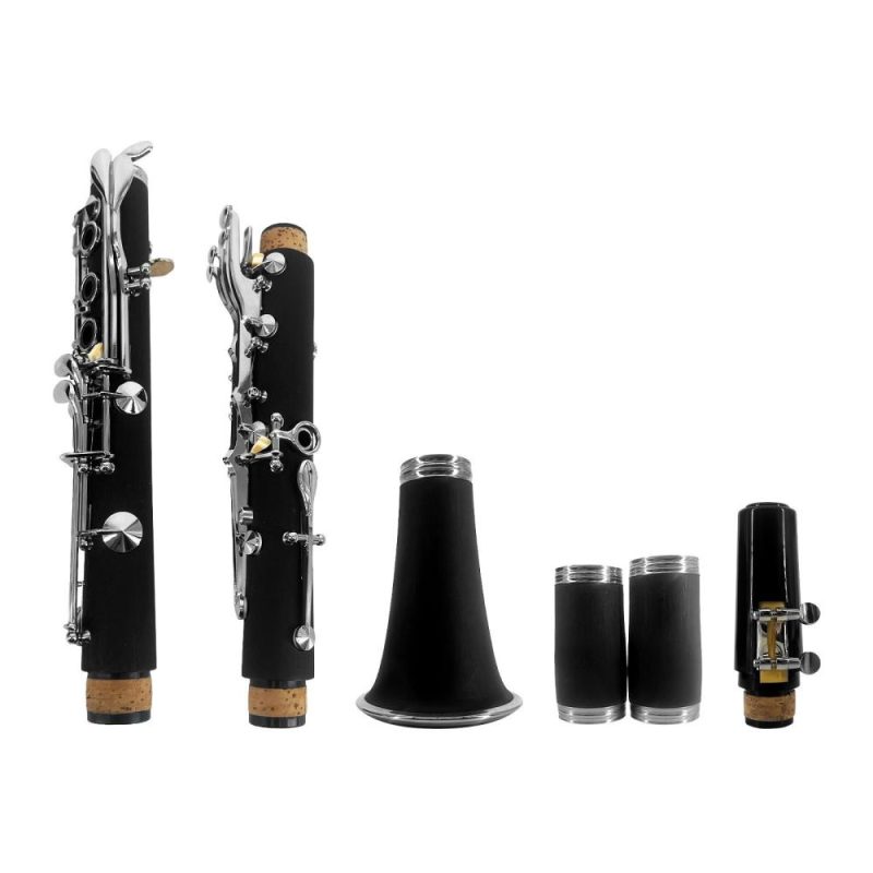 Woodwinds |   Professional Ebonite Bb Clarinet Set: Complete Accessories Included Black Musical Instruments Black