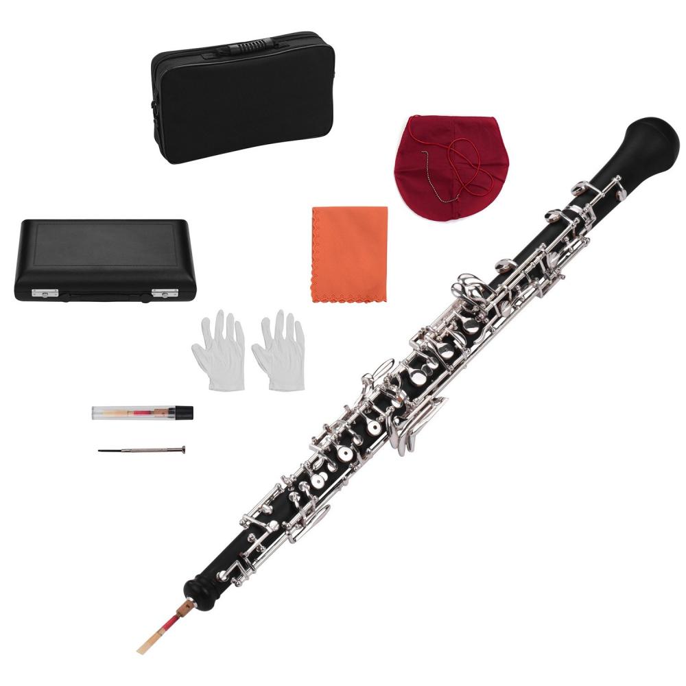 Woodwinds |   Professional Oboe C Key Semi-automatic Style Silver-plated Keys Woodwind Instrument Nickel Musical Instruments Nickel