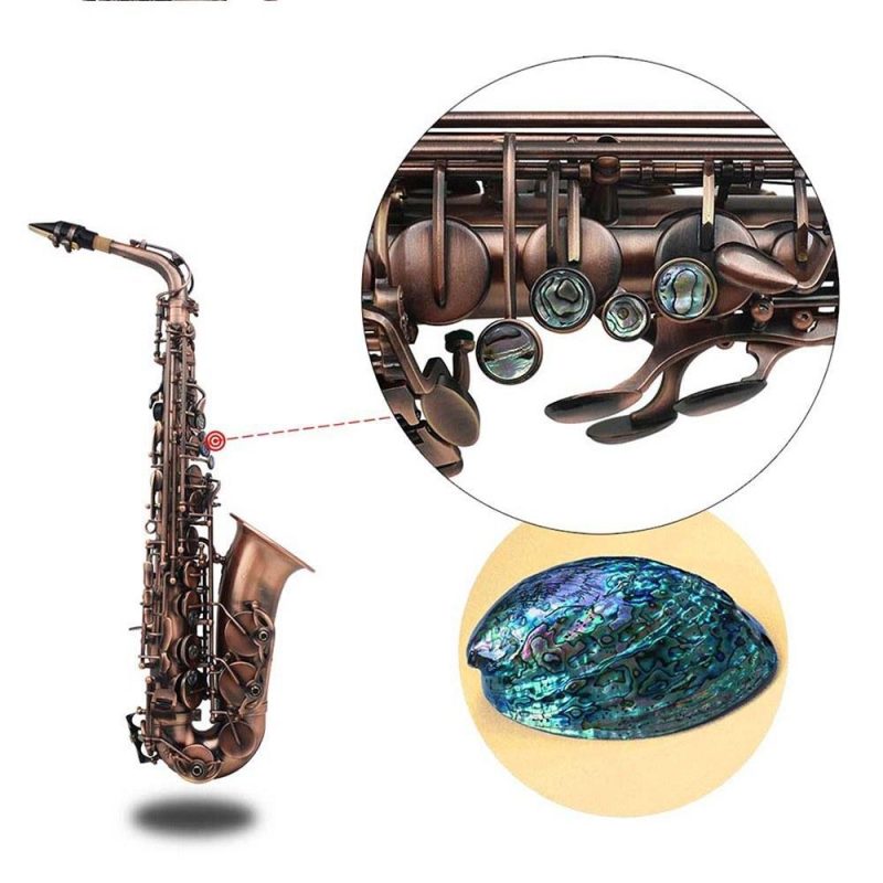 Woodwinds |   Professional Red Bronze Bend Eb E-flat Alto Saxophone Sax Abalone Shell Key Carve Pattern with Case Gloves Cleaning Cloth Straps Brush Brown Musical Instruments Brown