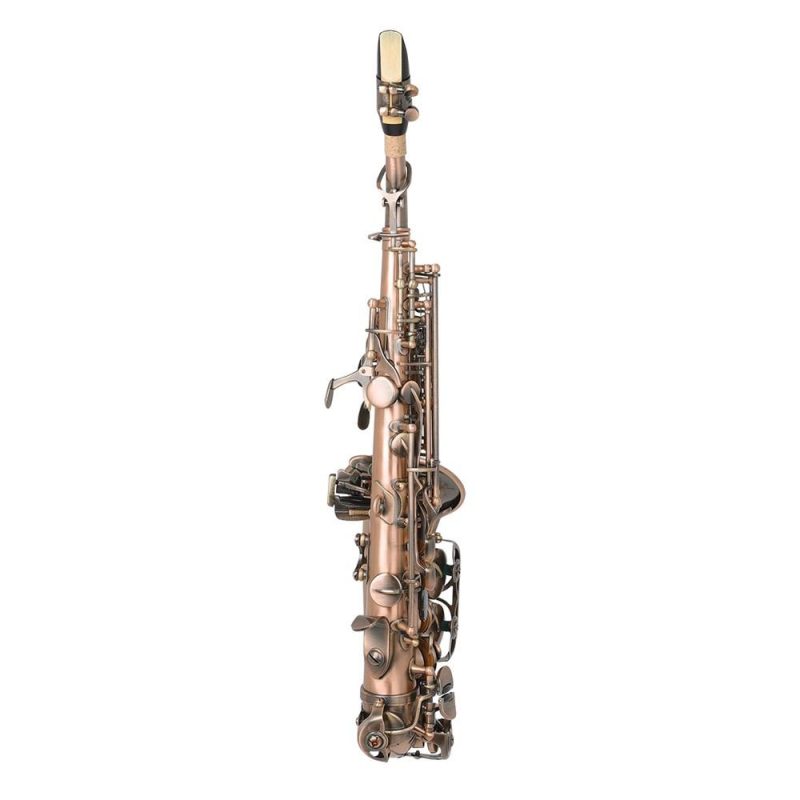 Woodwinds |   Red Antique Soprano Saxophone Bb Key Woodwind Instrument Brass Material Musical Instruments Woodwinds