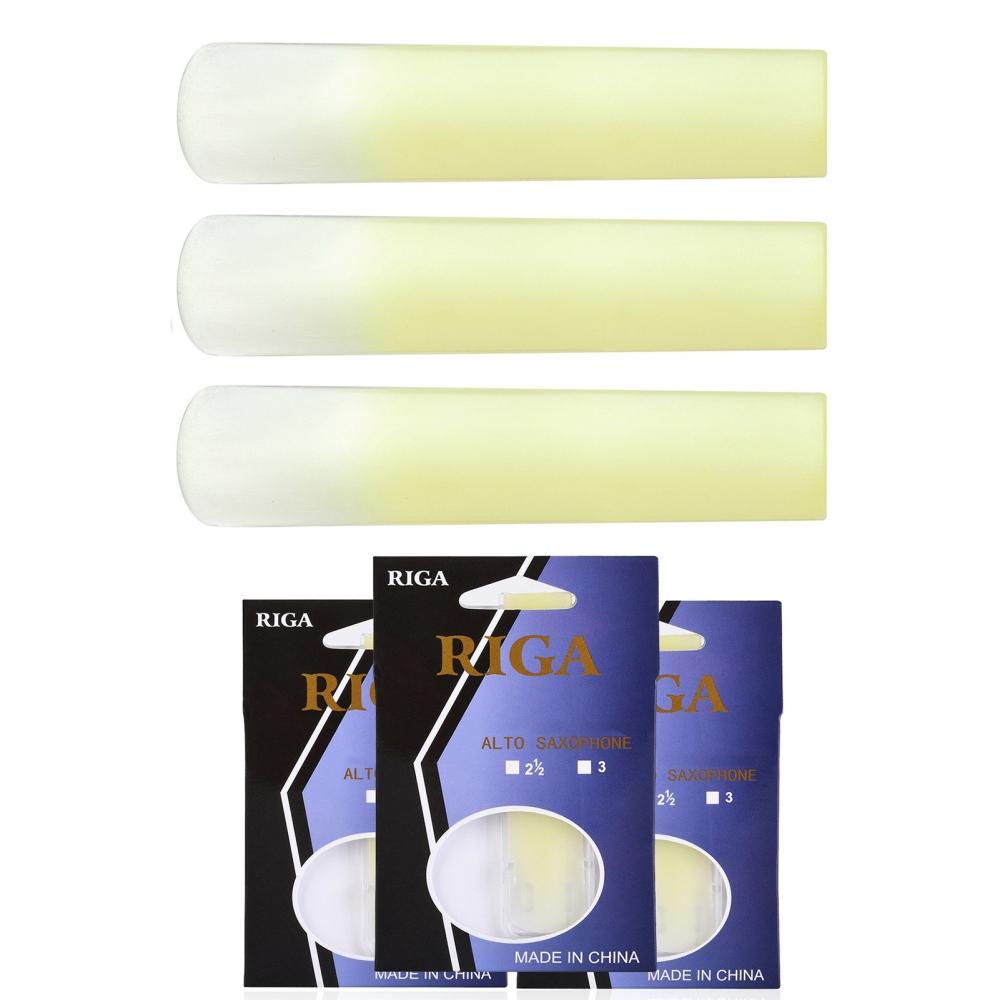 Woodwinds |   RIGA 3pcs Alto Saxophone Reeds Sax Resin Reed Saxophone Accessories Strength 1.5 Yellow Musical Instruments Woodwinds