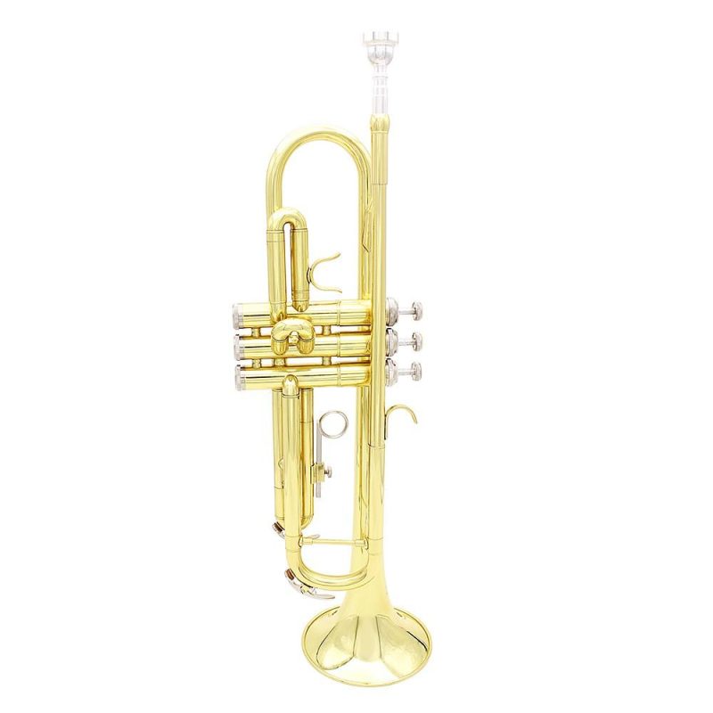 Woodwinds |   Trumpet Bb B Flat Brass Exquisite with Mouthpiece Cleaning Brush Cloth Gloves Strap Gold Musical Instruments Gold