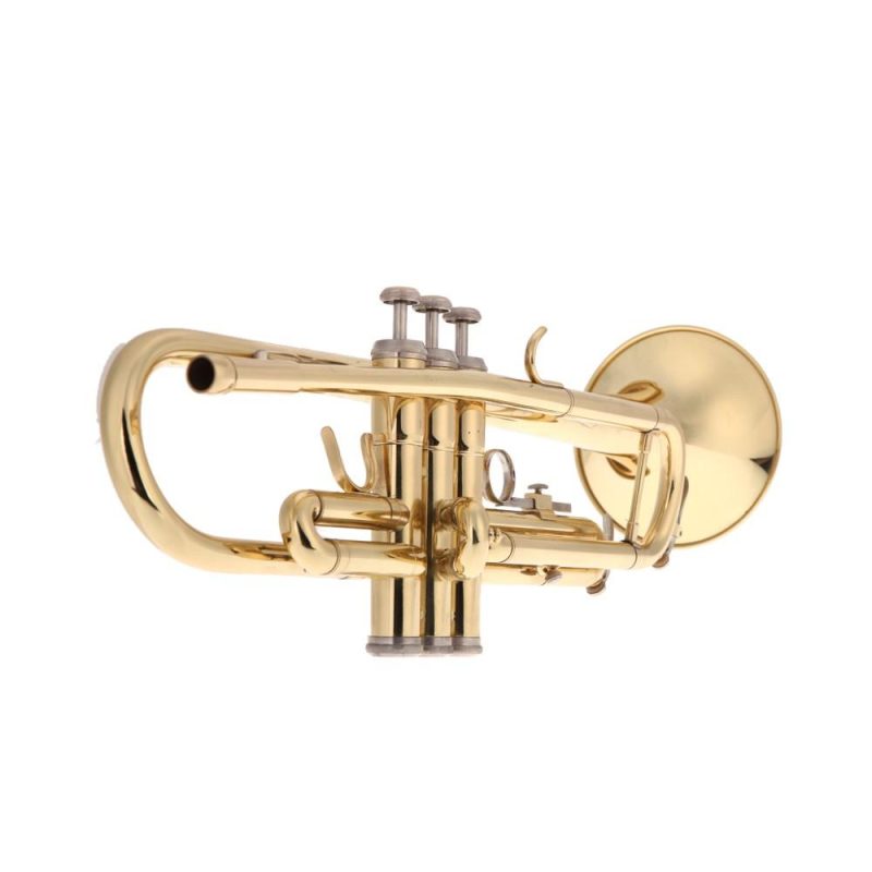 Woodwinds |   Trumpet Bb B Flat Brass Exquisite with Mouthpiece Gloves Gold Musical Instruments Gold