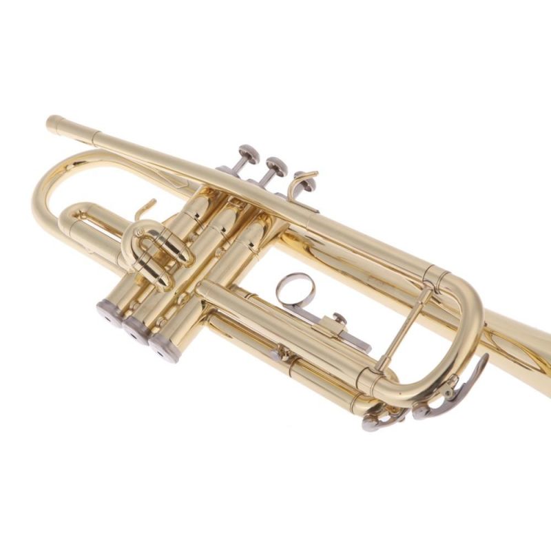 Woodwinds |   Trumpet Bb B Flat Brass Exquisite with Mouthpiece Gloves Gold Musical Instruments Gold