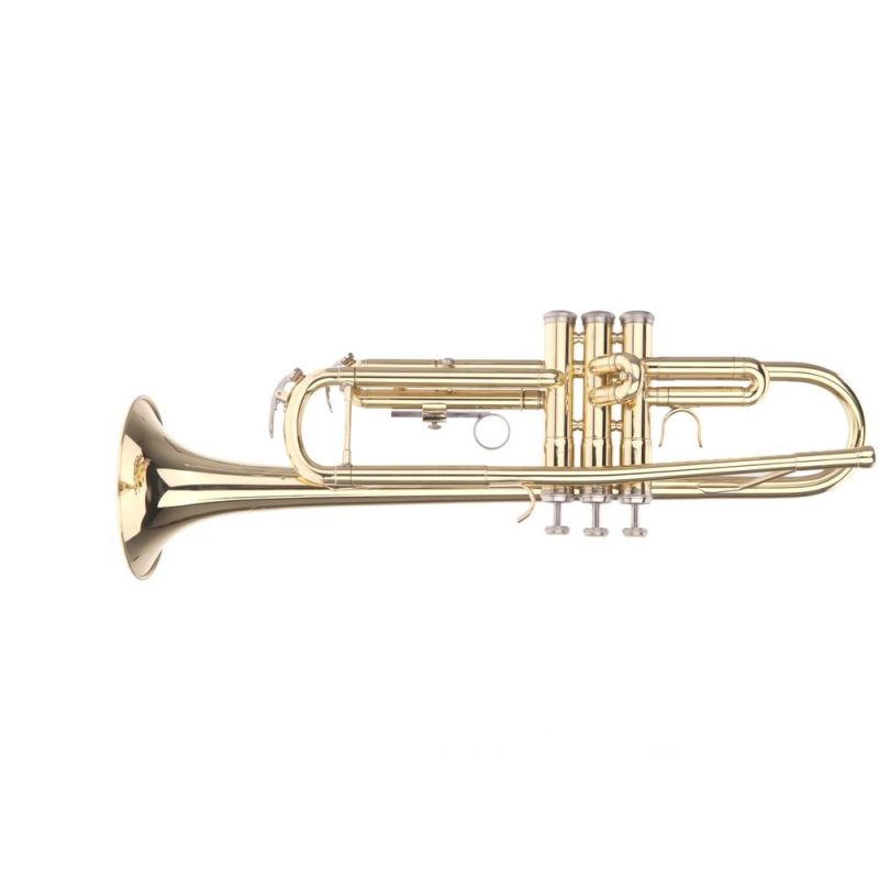 Woodwinds |   Trumpet Bb B Flat Brass Exquisite with Mouthpiece Gloves Gold Musical Instruments Gold