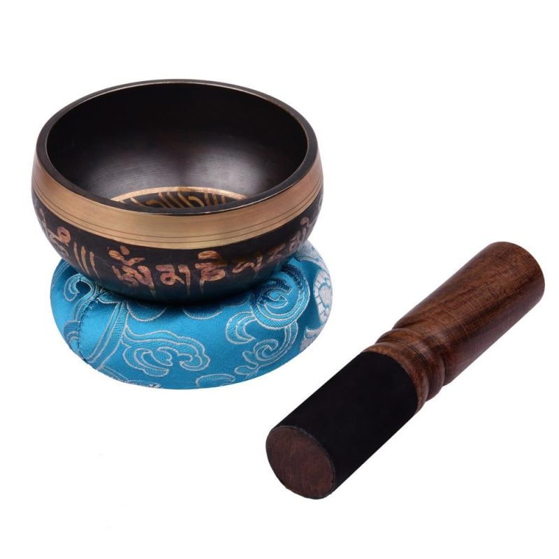 Drums & Percussion |   Tibetan Singing Bowl Set with 10.5cm/4inch Handmade Metal Sound Bowl & Soft Cushion(Random Color Delivery) & Wooden Striker for Meditation Sound Chakra Healing Yoga Relaxation Drums & Percussion Drums & Percussion