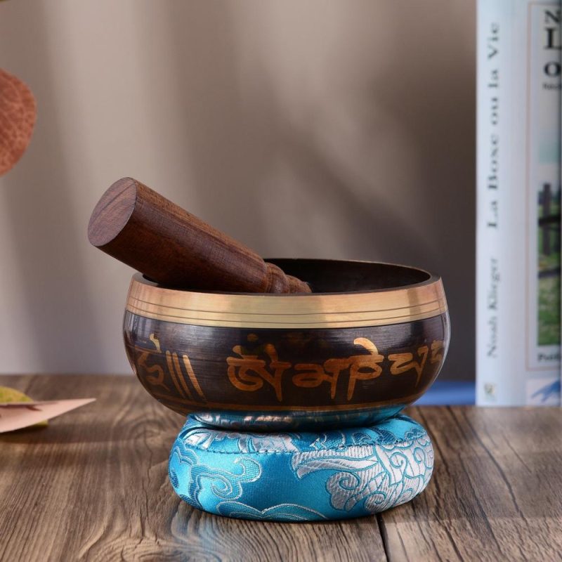 Drums & Percussion |   Tibetan Singing Bowl Set with 10.5cm/4inch Handmade Metal Sound Bowl & Soft Cushion(Random Color Delivery) & Wooden Striker for Meditation Sound Chakra Healing Yoga Relaxation Drums & Percussion Drums & Percussion