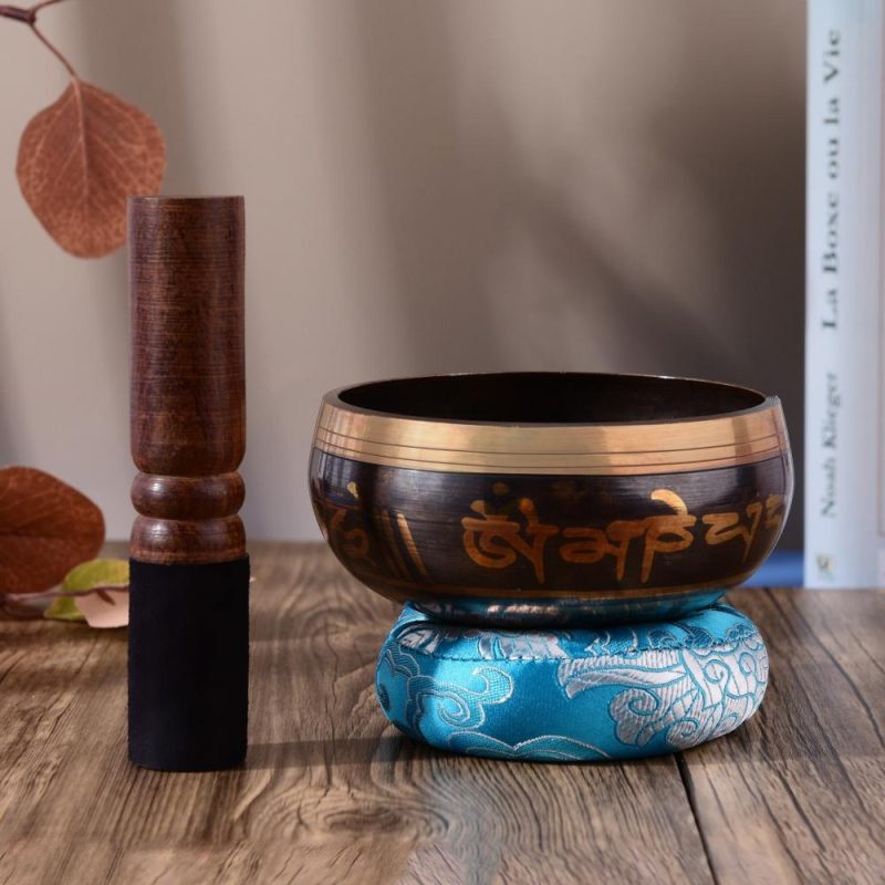 Drums & Percussion |   Tibetan Singing Bowl Set with 10.5cm/4inch Handmade Metal Sound Bowl & Soft Cushion(Random Color Delivery) & Wooden Striker for Meditation Sound Chakra Healing Yoga Relaxation Drums & Percussion Drums & Percussion