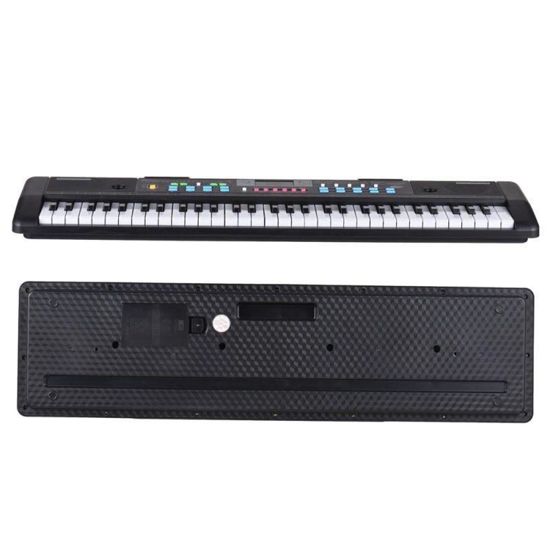 Keyboards & Pianos |   61 Keys USB Electronic Organ Kids Electric Piano with Microphone Black Keyboards & Pianos Black