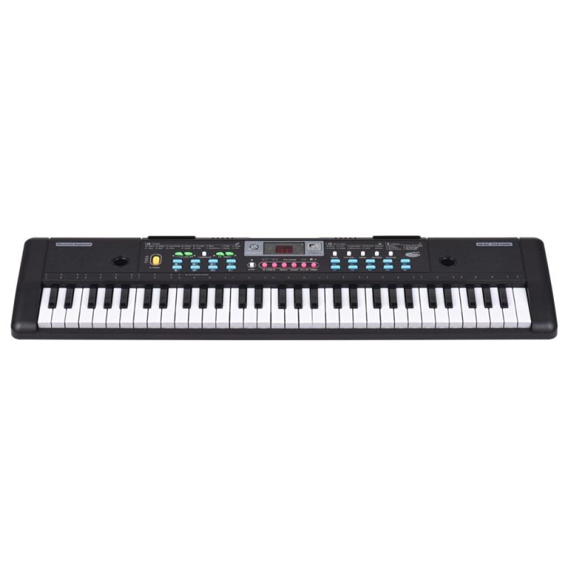 Keyboards & Pianos |   61 Keys USB Electronic Organ Kids Electric Piano with Microphone Black Keyboards & Pianos Black