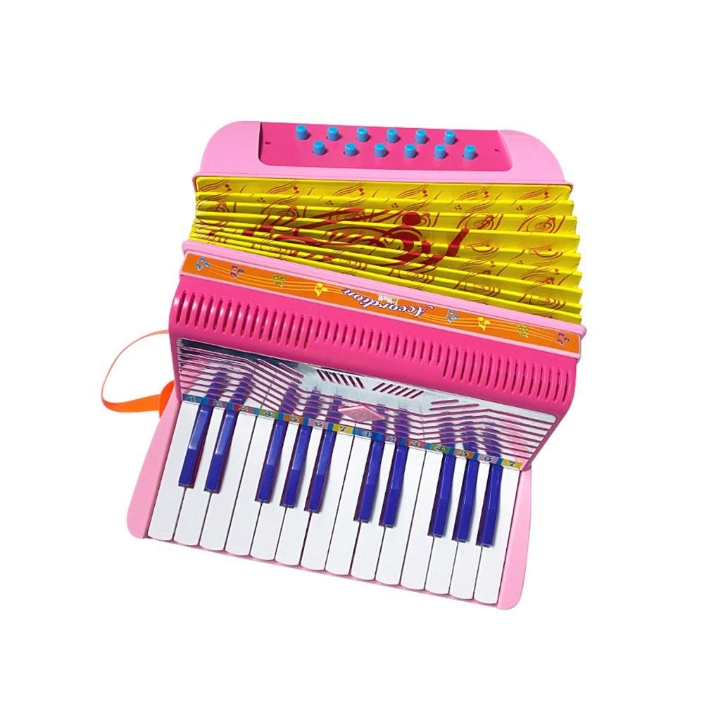 Keyboards & Pianos |   Mini 24-key 12-bass Accordion ABS Material with Buckle Musical Instrument for Beginners Pink Keyboards & Pianos Keyboards & Pianos