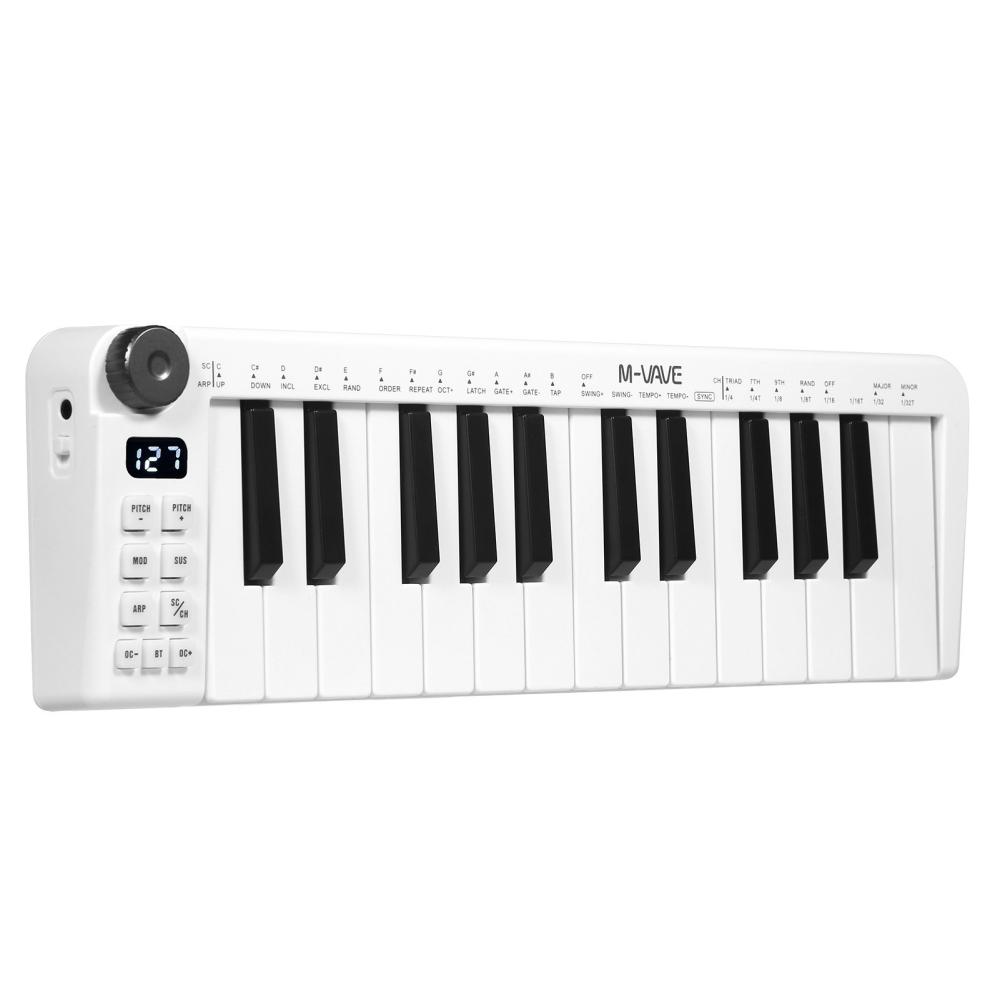 Keyboards & Pianos |   SMK-25mini MIDI Keyboard Rechargeable 25-Key MIDI Control Keyboard White Keyboards & Pianos Keyboards & Pianos