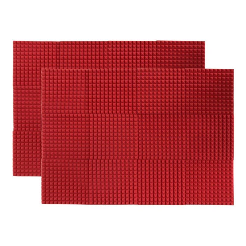 Pro Audio Equipment |   24pcs 12*12*1inch High Density Studio Acoustic Foams Panels Sound Insulation Foam Fire Retardant Red Musical Instruments Pro Audio Equipment