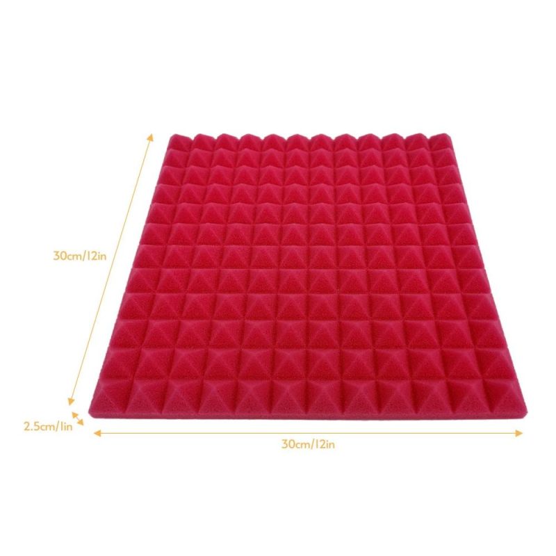 Pro Audio Equipment |   24pcs 12*12*1inch High Density Studio Acoustic Foams Panels Sound Insulation Foam Fire Retardant Red Musical Instruments Pro Audio Equipment