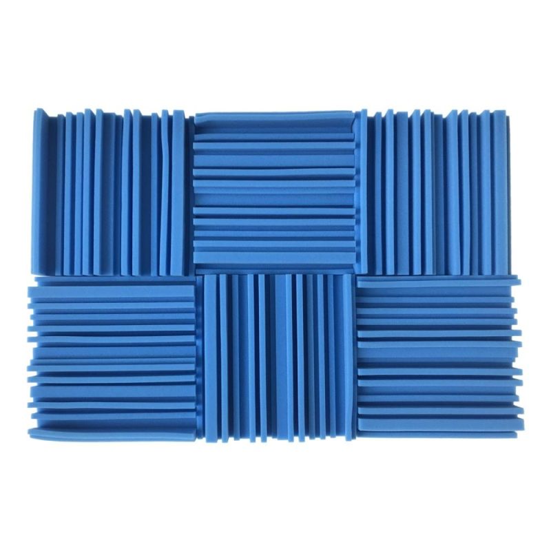 Pro Audio Equipment |   6pcs 10*10*2inch High Density Studio Acoustic Foams Panels Sound Insulation Foam Fire Retardant Blue Musical Instruments Blue