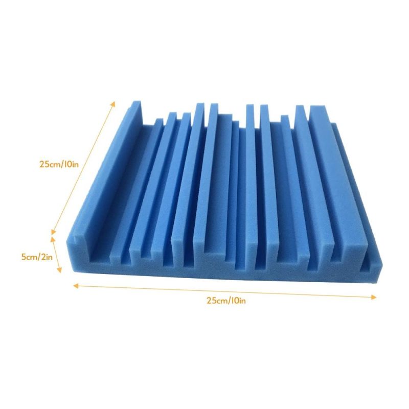 Pro Audio Equipment |   6pcs 10*10*2inch High Density Studio Acoustic Foams Panels Sound Insulation Foam Fire Retardant Blue Musical Instruments Blue