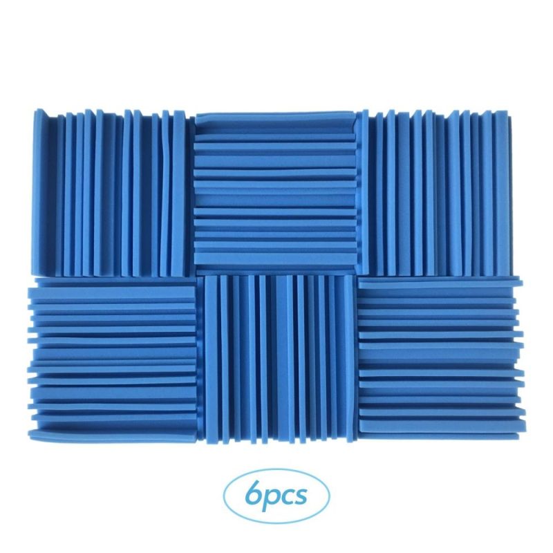 Pro Audio Equipment |   6pcs 10*10*2inch High Density Studio Acoustic Foams Panels Sound Insulation Foam Fire Retardant Blue Musical Instruments Blue