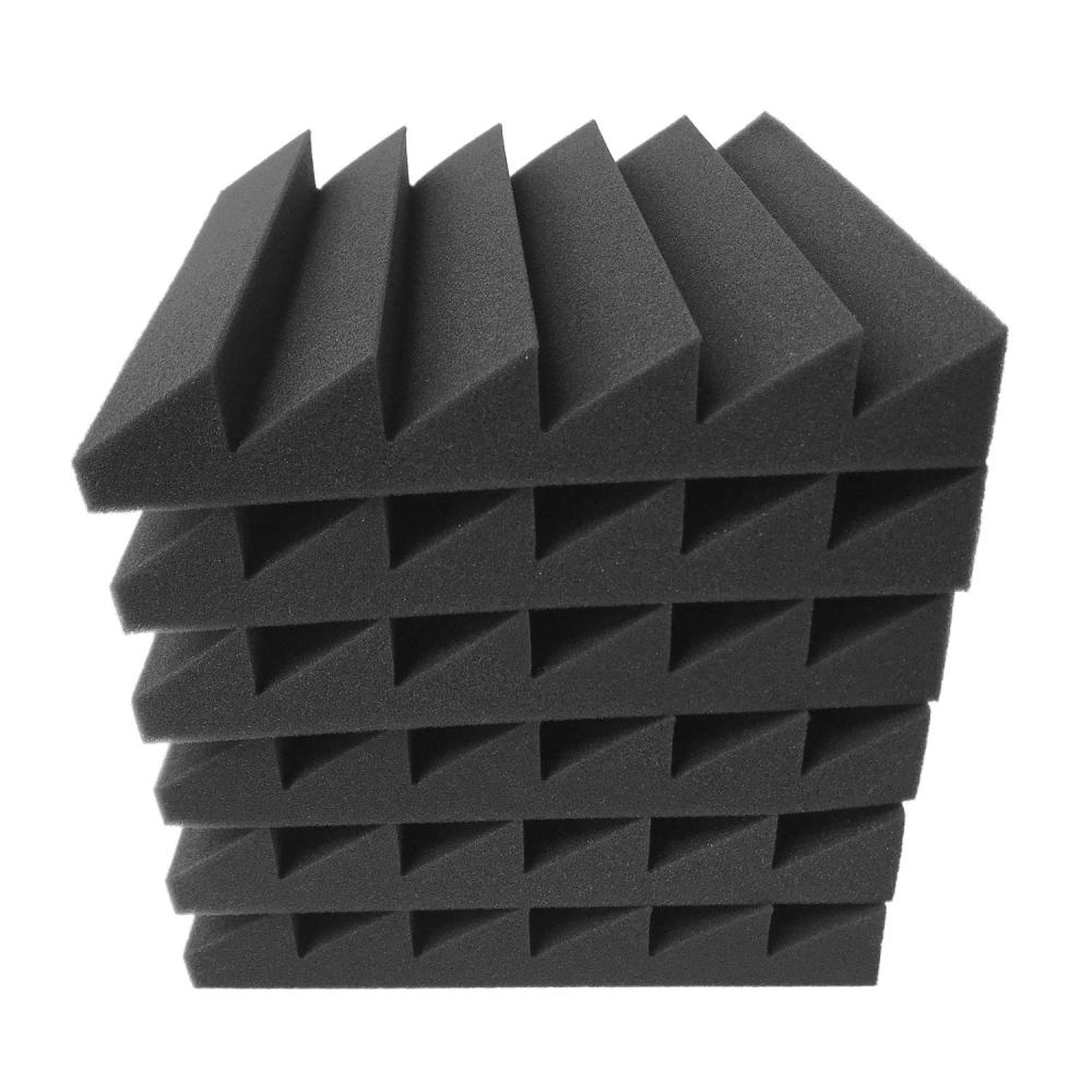 Pro Audio Equipment |   6pcs 12*12*2inch High Density Studio Acoustic Foams Panels Sound Insulation Foam Fire Retardant Black Musical Instruments Black