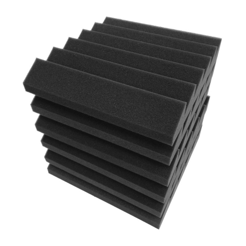 Pro Audio Equipment |   6pcs 12*12*2inch High Density Studio Acoustic Foams Panels Sound Insulation Foam Fire Retardant Black Musical Instruments Black