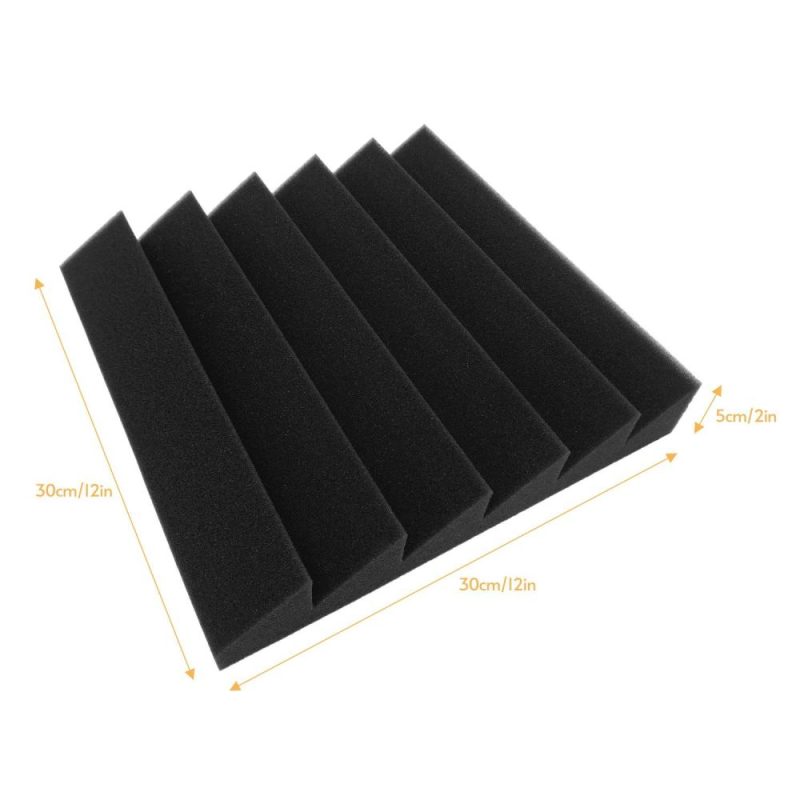 Pro Audio Equipment |   6pcs 12*12*2inch High Density Studio Acoustic Foams Panels Sound Insulation Foam Fire Retardant Black Musical Instruments Black