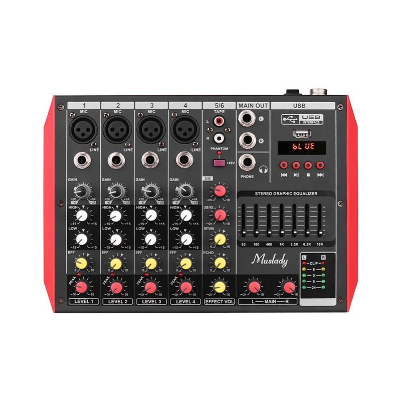 Pro Audio Equipment |   D4 Portable 4-Channel Mixing Console Mixer Musical Instruments Pro Audio Equipment