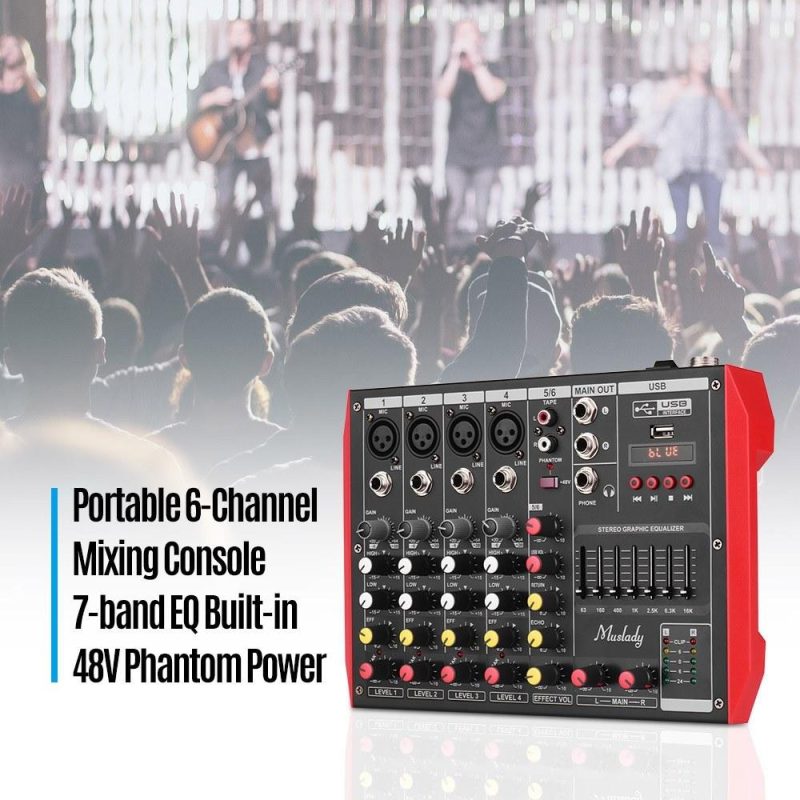 Pro Audio Equipment |   D4 Portable 4-Channel Mixing Console Mixer Musical Instruments Pro Audio Equipment