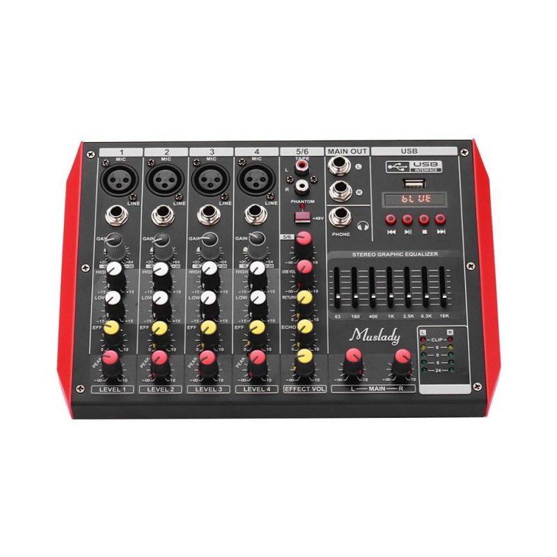 Pro Audio Equipment |   D4 Portable 4-Channel Mixing Console Mixer Musical Instruments Pro Audio Equipment