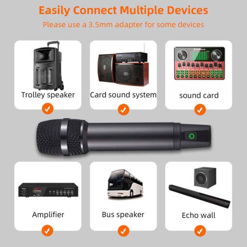 Pro Audio Equipment |   MG-23 Professional UHF Wireless Microphone System with Handheld Cordless Microphone & Receiver Black Musical Instruments Black