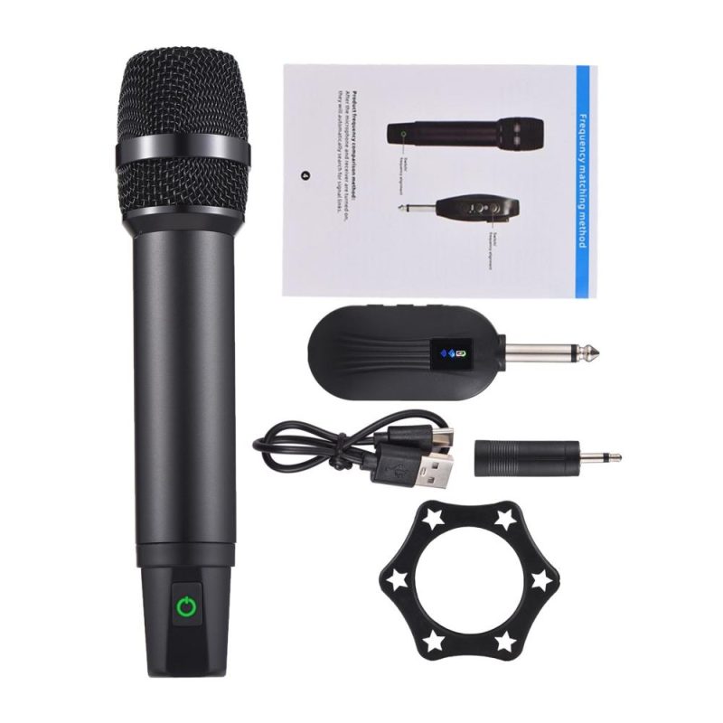 Pro Audio Equipment |   MG-23 Professional UHF Wireless Microphone System with Handheld Cordless Microphone & Receiver Black Musical Instruments Black