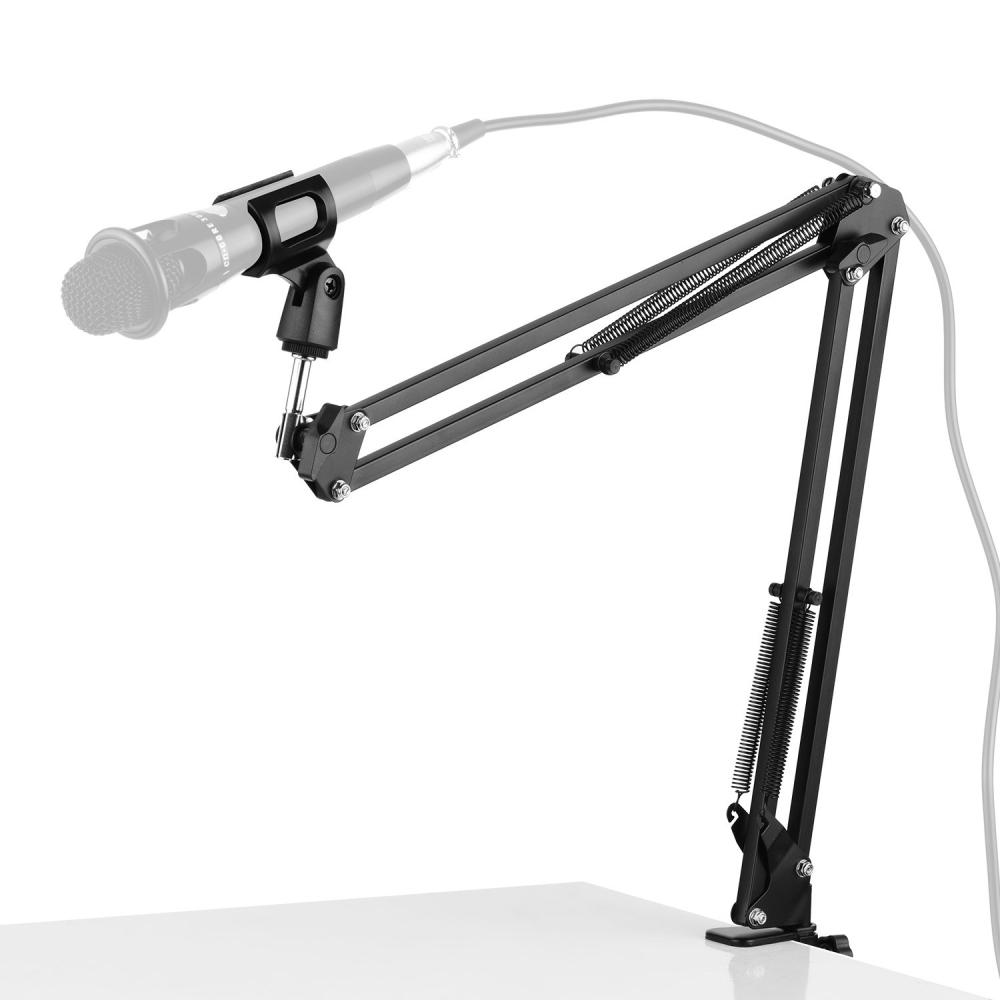 Pro Audio Equipment |   Microphone Stand Holder Table Lazy Bracket with Extendable Arm Microphone Clip Black Musical Instruments Black