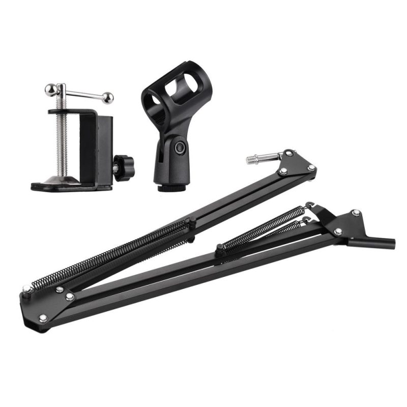 Pro Audio Equipment |   Microphone Stand Holder Table Lazy Bracket with Extendable Arm Microphone Clip Black Musical Instruments Black