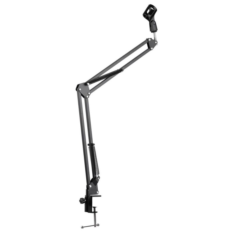 Pro Audio Equipment |   Microphone Stand Holder Table Lazy Bracket with Extendable Arm Microphone Clip Black Musical Instruments Black