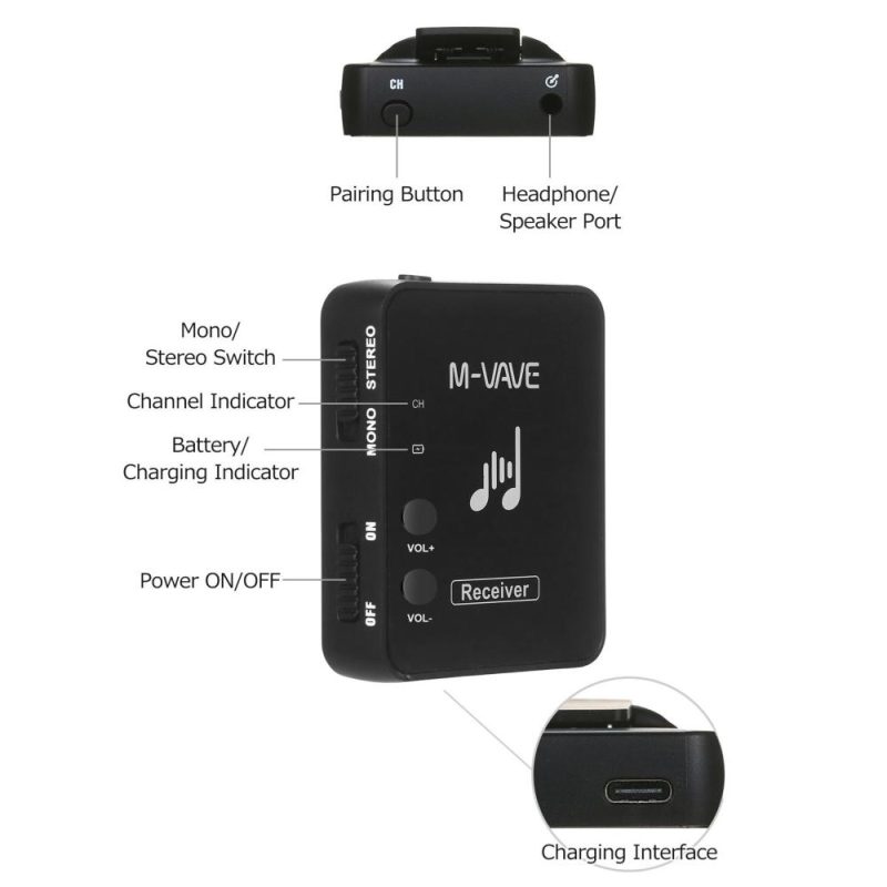 Pro Audio Equipment |   WP-10 2.4GHz Rechargeable Transmitter + 2 Pcs Receiver Musical Instruments Pro Audio Equipment