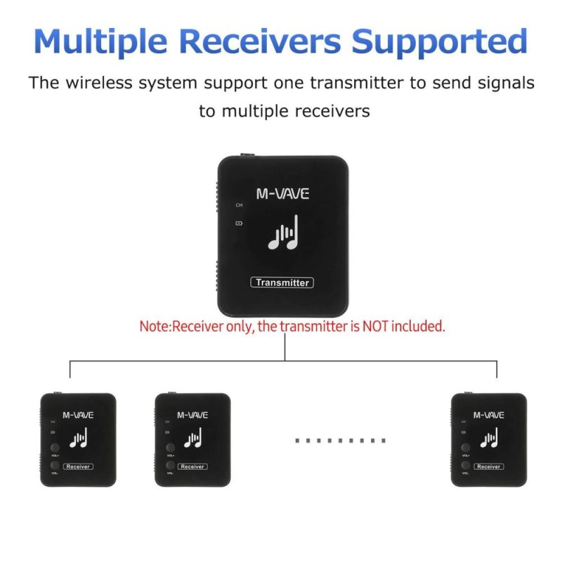 Pro Audio Equipment |   WP-10 2.4GHz Rechargeable Transmitter + 2 Pcs Receiver Musical Instruments Pro Audio Equipment