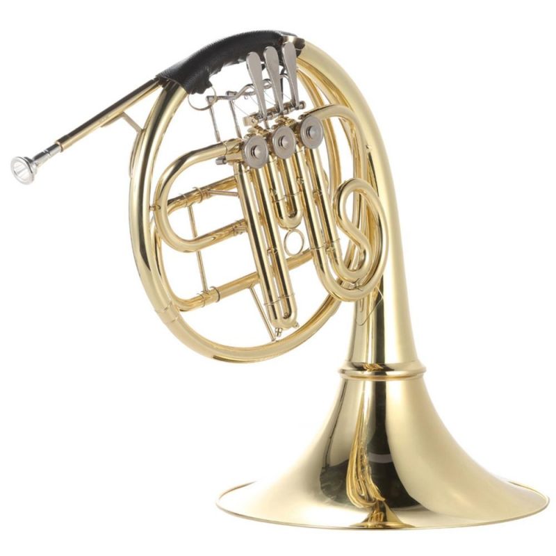 Brass |   Bb Single French Horn 3 Key Brass Gold Lacquer Single-Row Split French Horn Gold Brass Brass