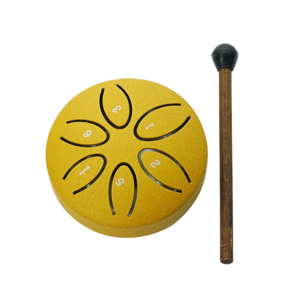 Drums & Percussion |   Steel Tongue Drum 3 Inch 6 Notes Percussion Instrument Balmy Drum with Drum Mallets Gold Drums & Percussion Drums & Percussion