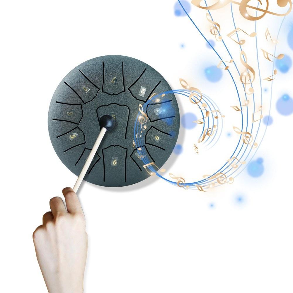 Drums & Percussion |   Steel Tongue Drum 6 Inch 11 Notes D Key Percussion Instrument Portable Balmy Drum with Drum Mallets Dark Blue Drums & Percussion Dark Blue