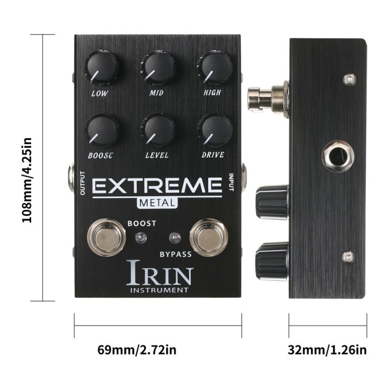 Musical Effects |   Distortion Guitar Effect Pedal for Electric Guitar – EXTREME Black Musical Effects Black