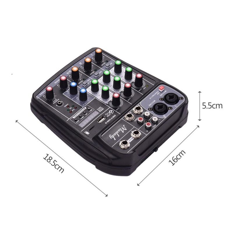 Pro Audio Equipment |   AI-4 Compact Sound Card Mixing Console Digital Audio Mixer Black Musical Instruments Black