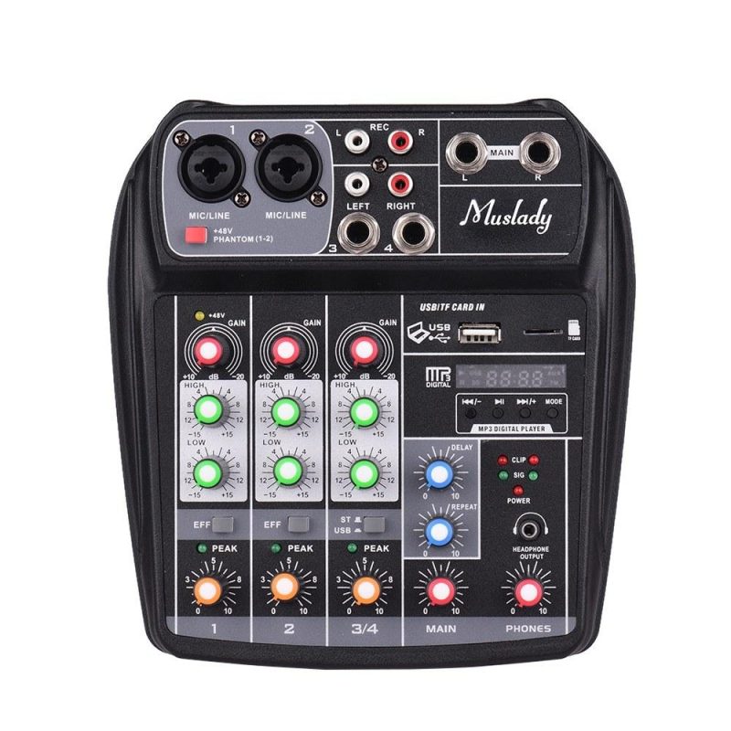 Pro Audio Equipment |   AI-4 Compact Sound Card Mixing Console Digital Audio Mixer Black Musical Instruments Black