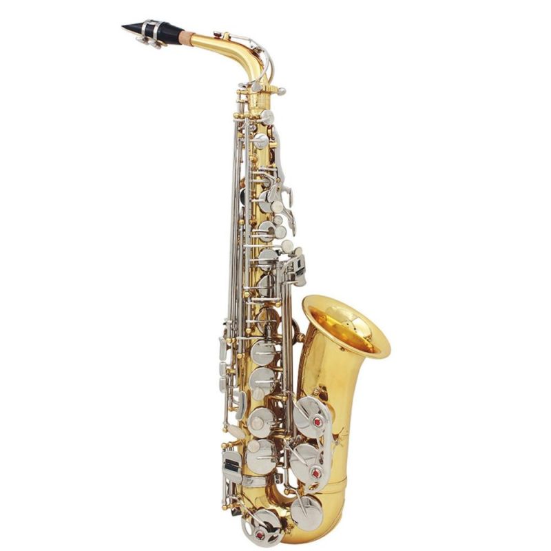 Woodwinds |   Alto Saxophone Sax Glossy Brass Engraved Eb E-Flat Natural White Shell Button Wind Instrument Gold Musical Instruments Gold