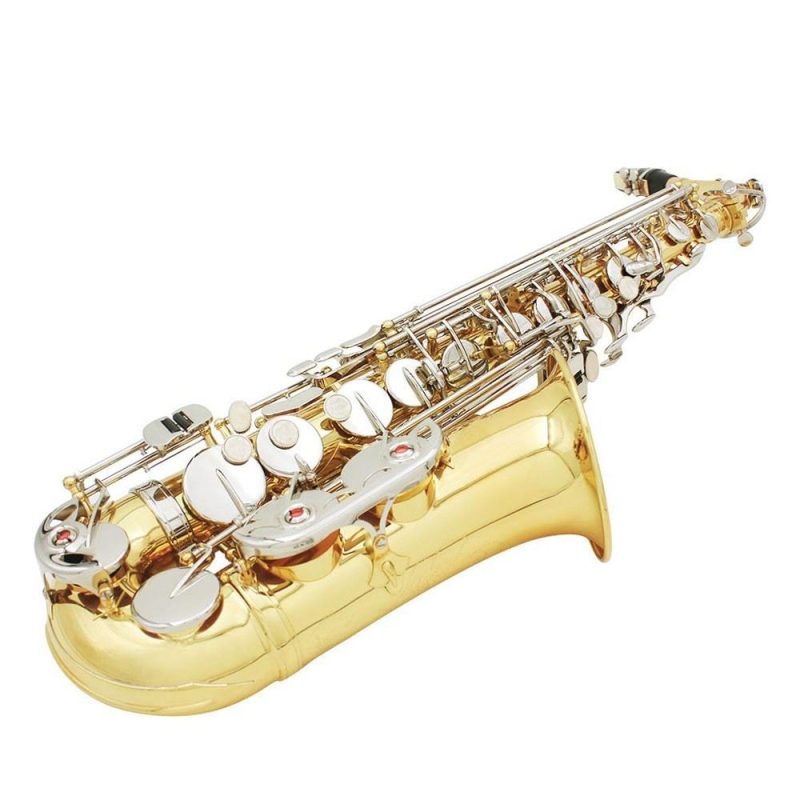 Woodwinds |   Alto Saxophone Sax Glossy Brass Engraved Eb E-Flat Natural White Shell Button Wind Instrument Gold Musical Instruments Gold