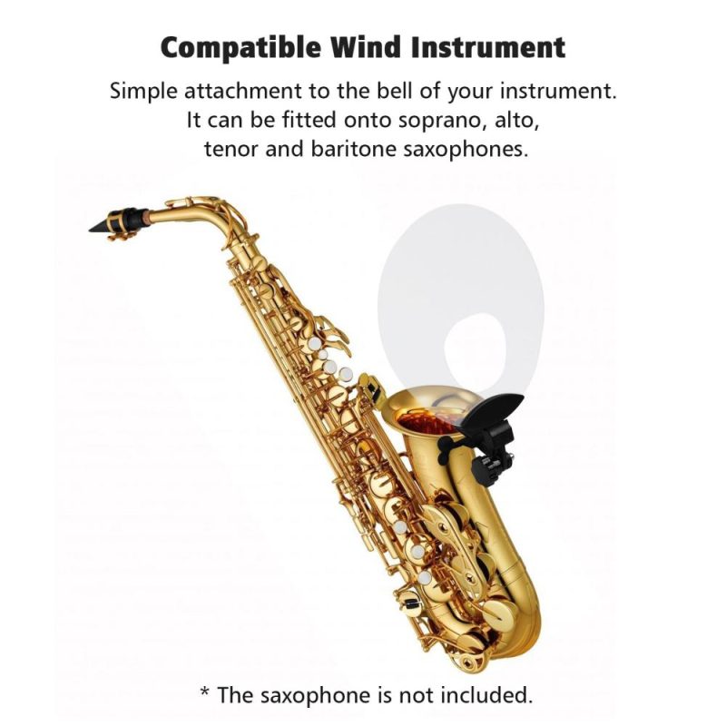 Woodwinds |   Plastic Saxophone Deflector Sound Deflector Shield with Mute & Reflect Sound Functions for Wind Instrument Transparent Musical Instruments Transparent