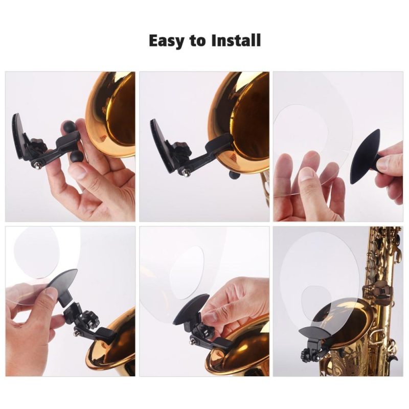 Woodwinds |   Plastic Saxophone Deflector Sound Deflector Shield with Mute & Reflect Sound Functions for Wind Instrument Transparent Musical Instruments Transparent