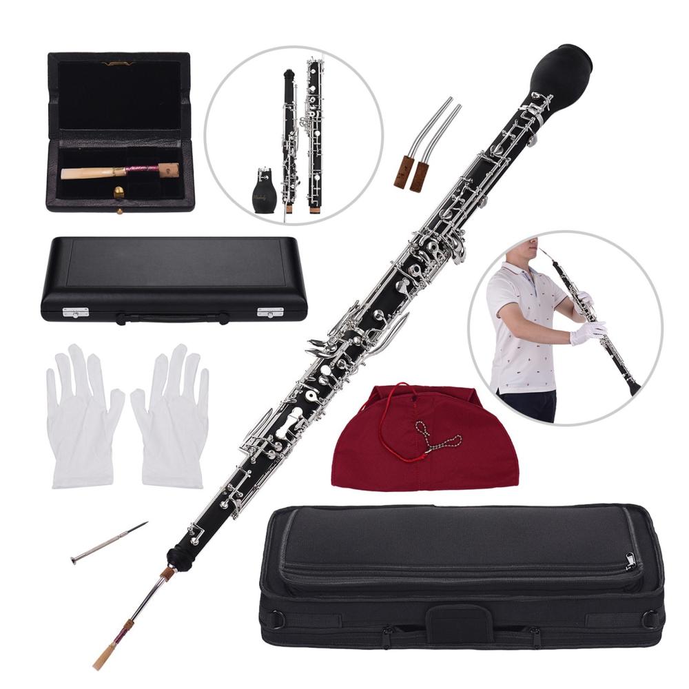 Woodwinds |   Professional English Horn Alto Oboe F Key Synthetic Wood Body Silver-plated Keys Woodwind Instrument Black Musical Instruments Black