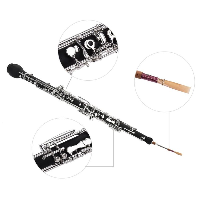 Woodwinds |   Professional English Horn Alto Oboe F Key Synthetic Wood Body Silver-plated Keys Woodwind Instrument Black Musical Instruments Black