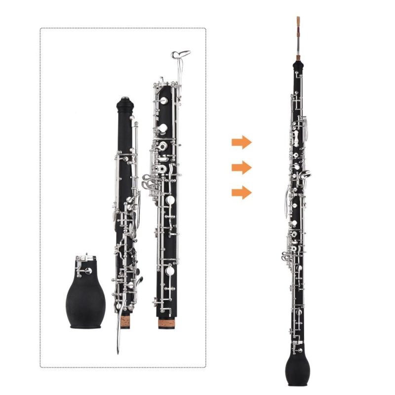 Woodwinds |   Professional English Horn Alto Oboe F Key Synthetic Wood Body Silver-plated Keys Woodwind Instrument Black Musical Instruments Black